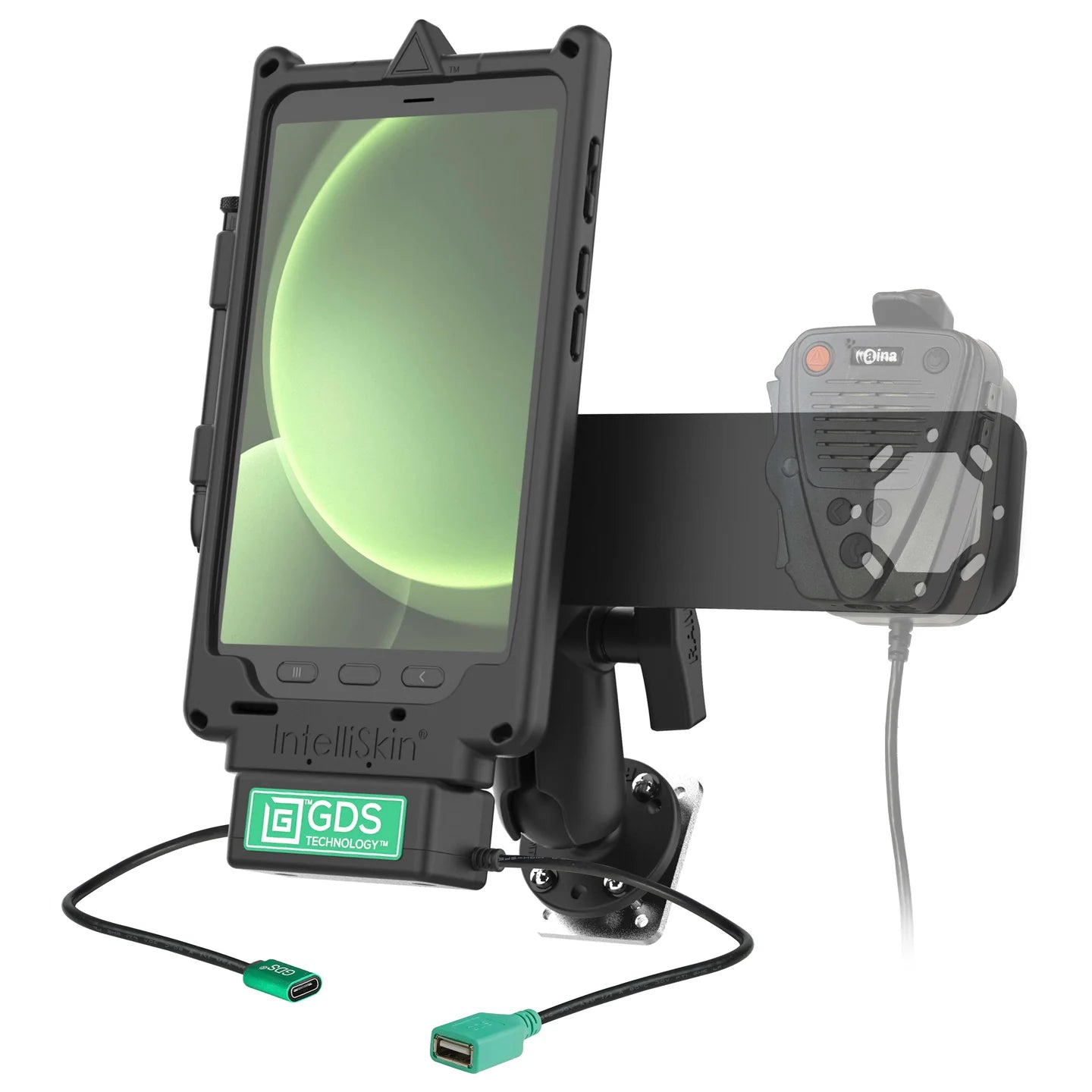GDS® Uni-Conn™ Aina PTT Voice Responder Bundle for Samsung Tab Active5 - RAM-GDS-U1-SAM90-KIT7