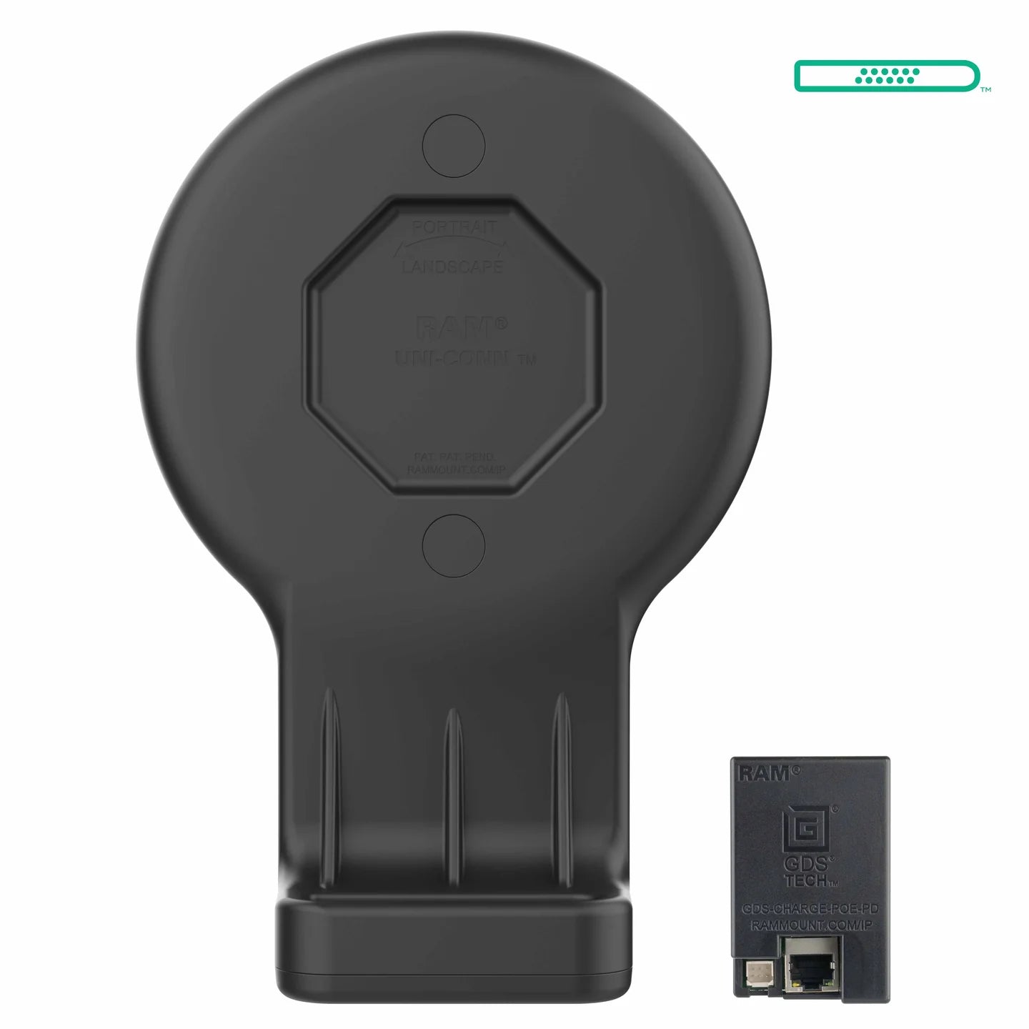 GDS® Uni-Conn™ Wall Dock with Magnetic Receiver & PoE - RAM-GDS-DOCK-W3-POE