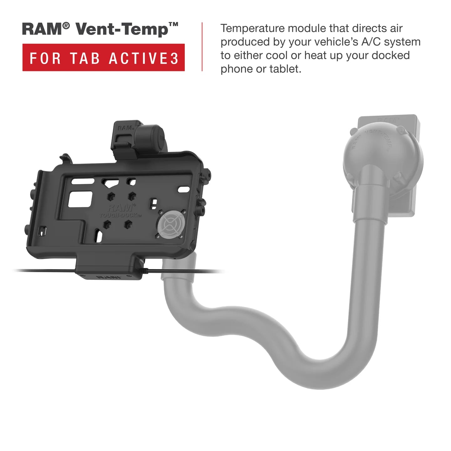 RAM® Low-Profile Power + Dual USB Dock for Tab Active5 & 3 - RAM-HOL-SAM58PD2TU