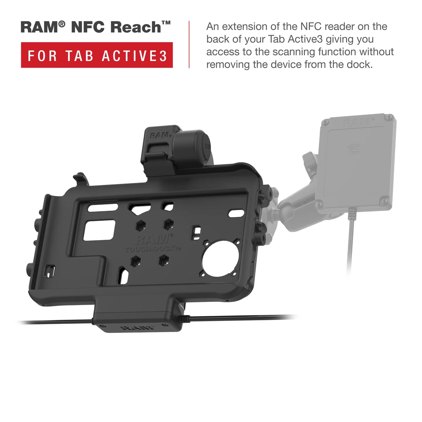 RAM® Low-Profile Power + Dual USB Dock for Tab Active5 & 3 - RAM-HOL-SAM58PD2TU