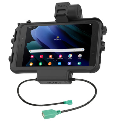 RAM® Low-Profile Power + Single USB Dock for Tab Active5 & 3 - RAM-HOL-SAM58PDTU