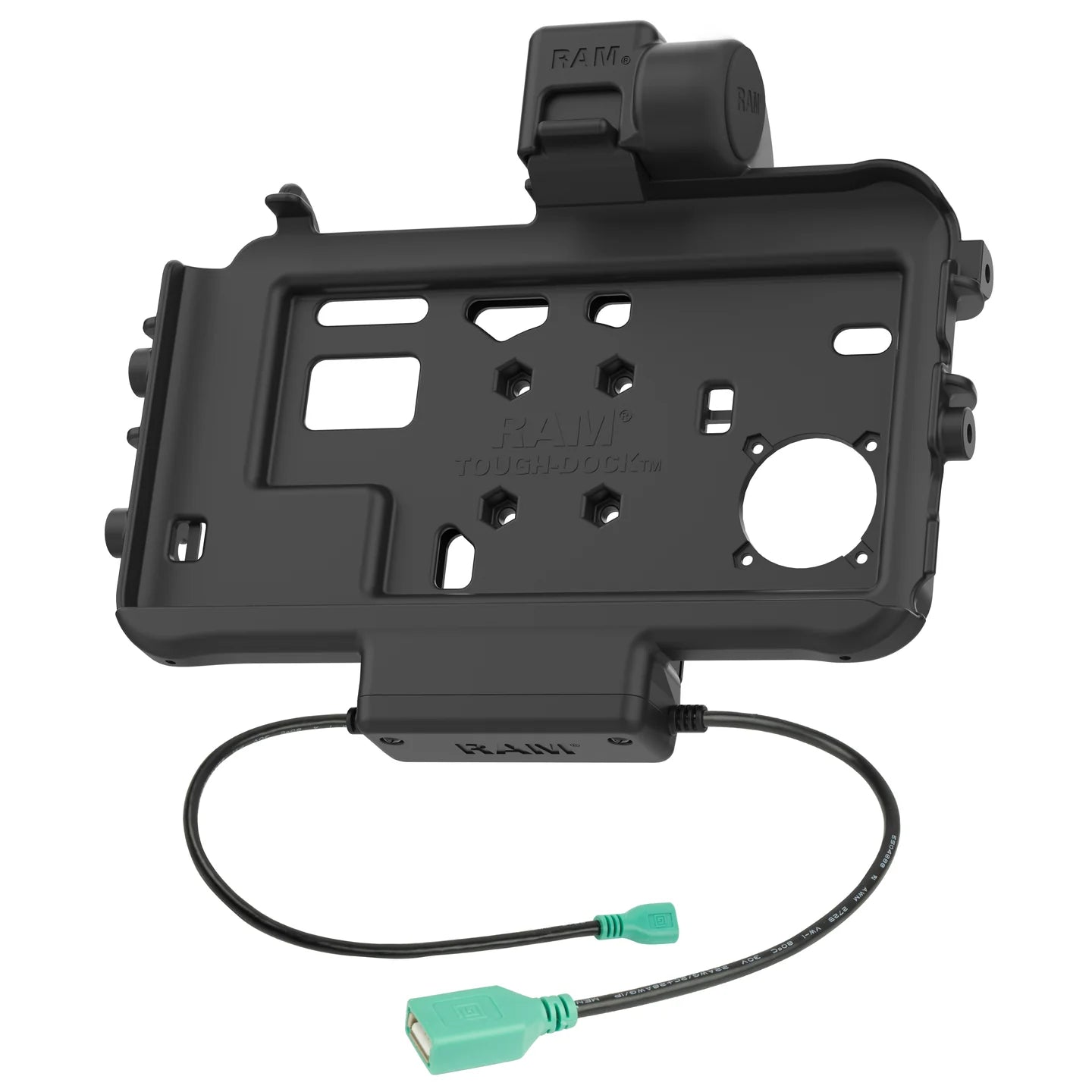 RAM® Low-Profile Power + Single USB Dock for Tab Active5 & 3 - RAM-HOL-SAM58PDTU