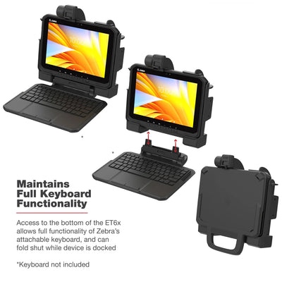 RAM® Power + Dual USB Dock for Zebra ET6x - Heated Pins - RAM-HOL-ZE25PD2HU