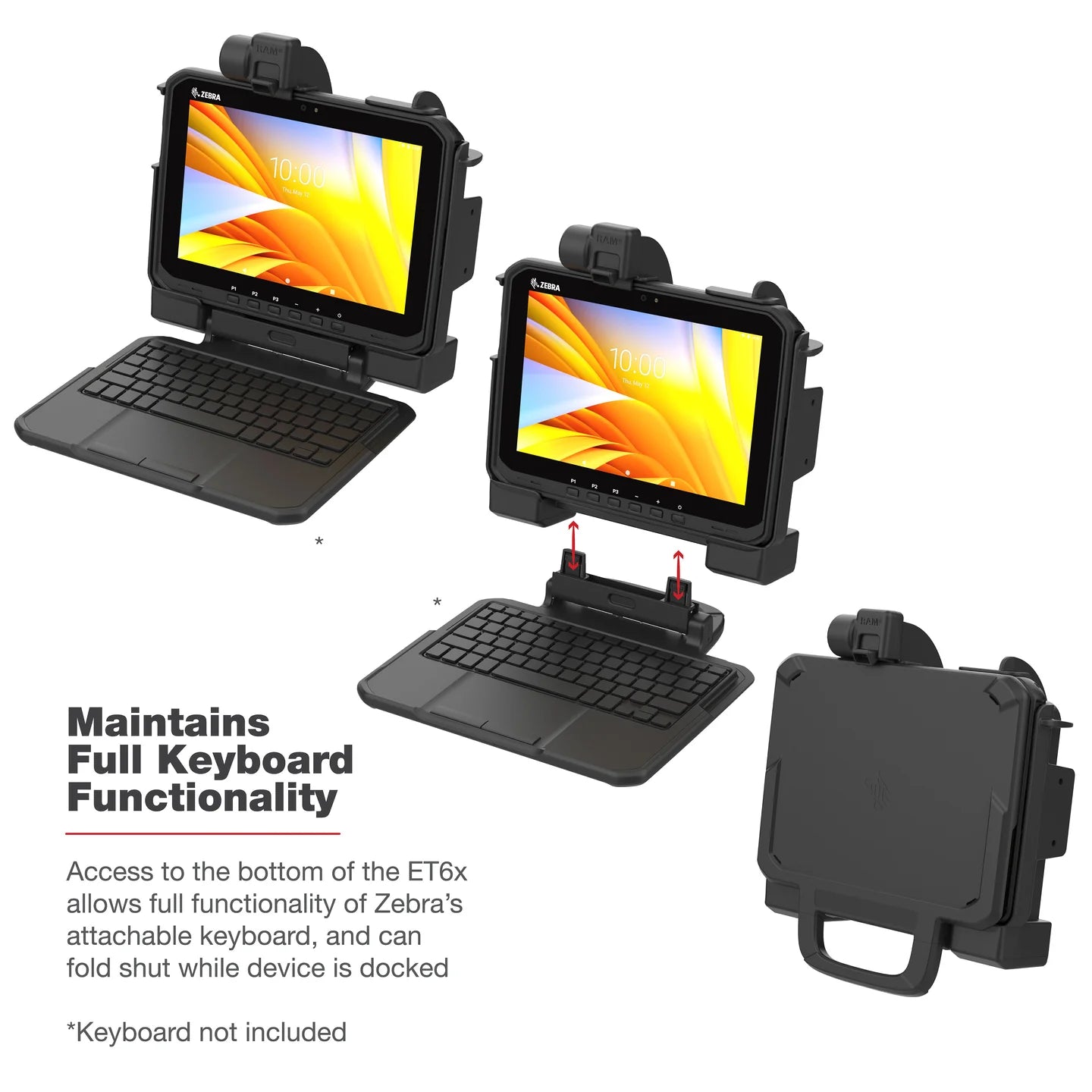 RAM® Power + Dual USB Dock for Zebra ET6x - RAM-HOL-ZE25PD2U