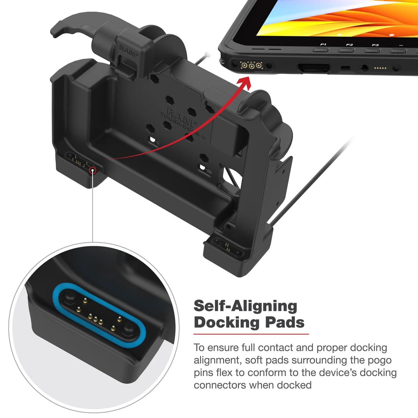 RAM® Power + Data Locking Dock for Zebra ET6x - RAM-HOL-ZE25PDLU