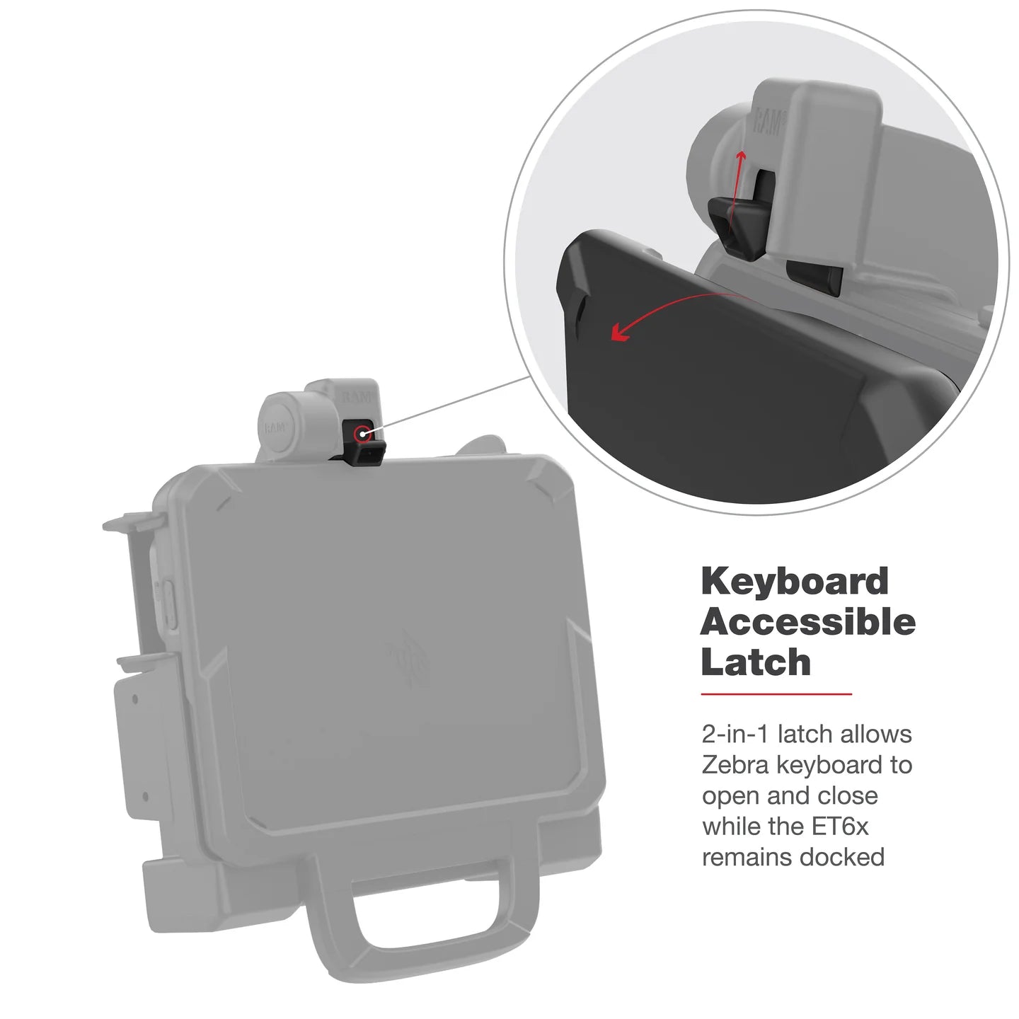 RAM® Powered Dock for Zebra ET6x - Heated Pins - RAM-HOL-ZE25PHU