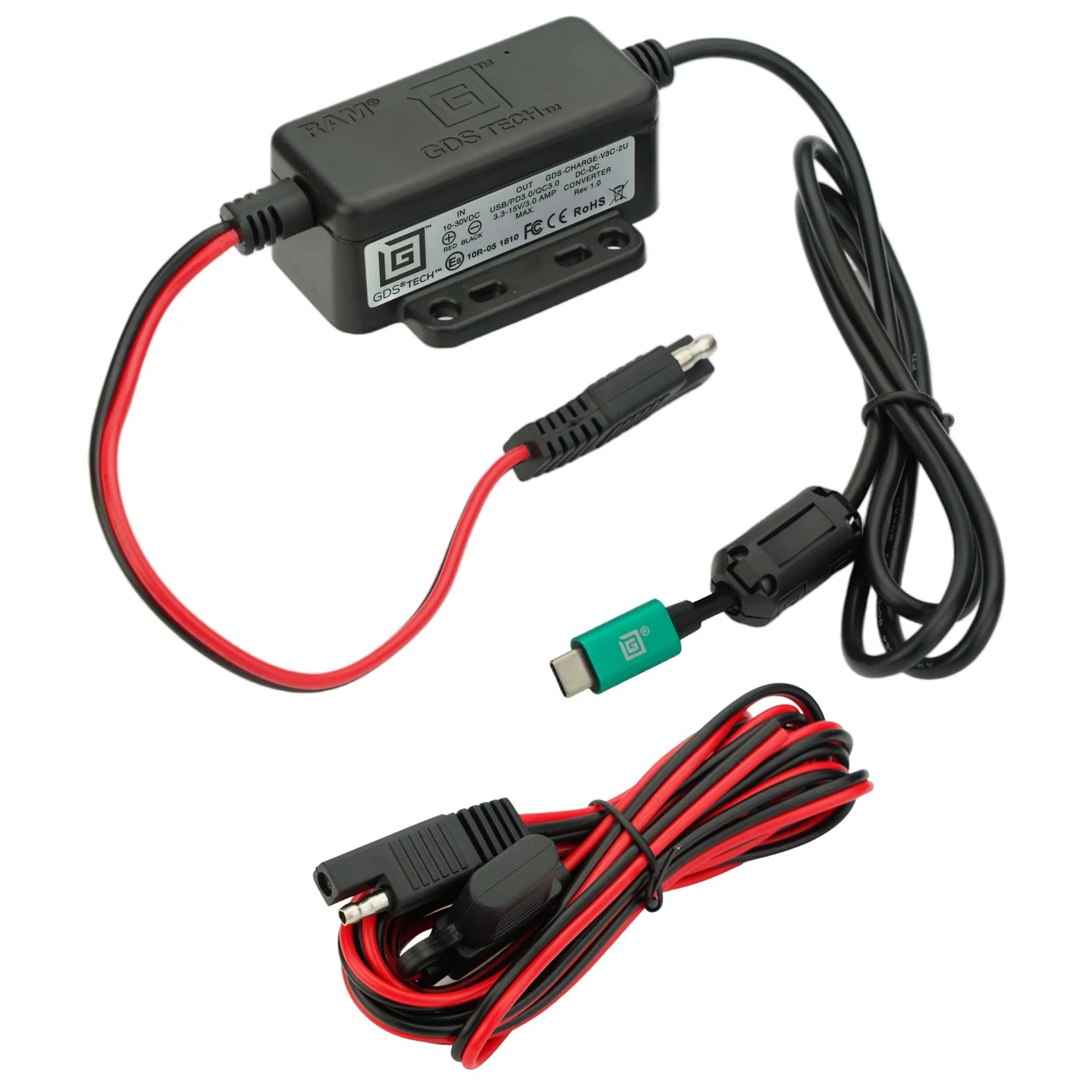 GDS® Modular 10-30V Power Delivery Hardwire Charger with Male USB Type-C - RAM-GDS-CHARGE-V3C-3U