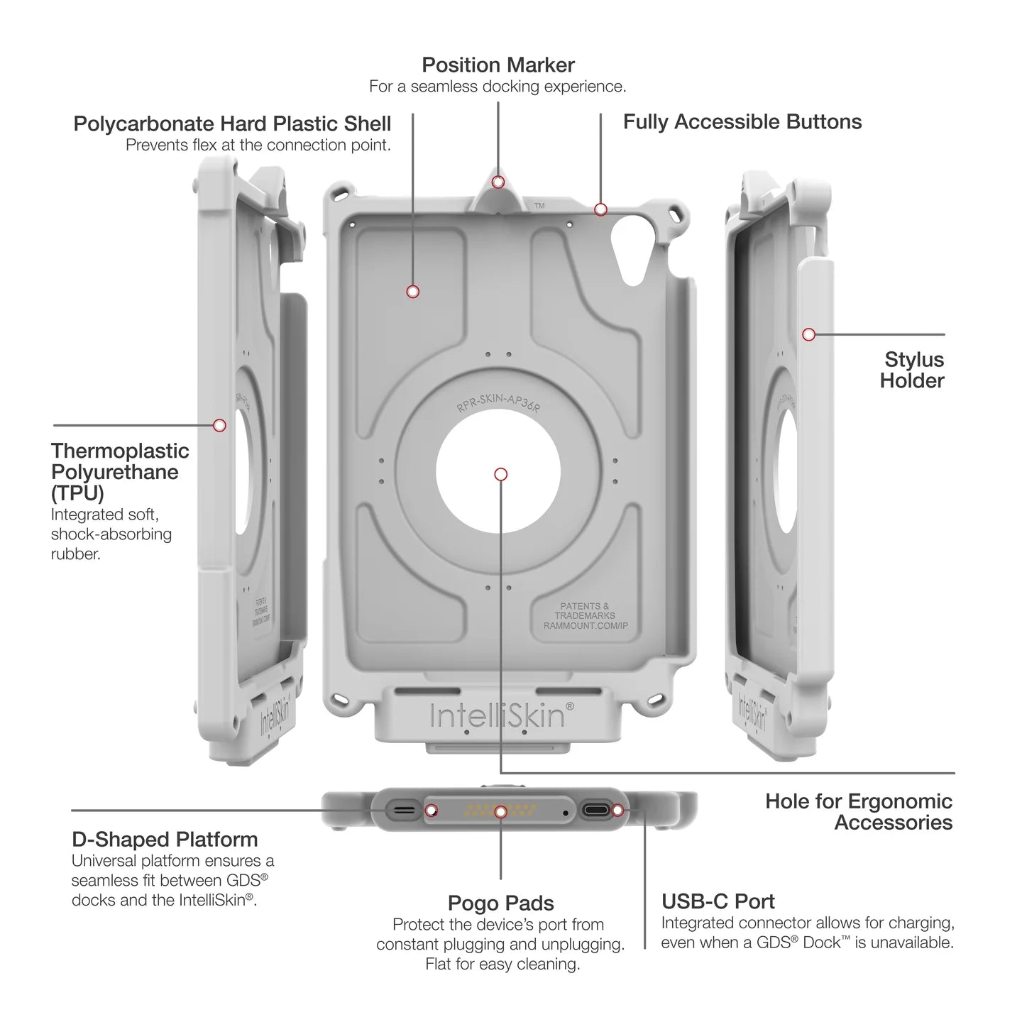 IntelliSkin® Next Gen for Apple iPad mini 6 - Gray - RAM-GDS-SKIN-AP36-NG-GRY