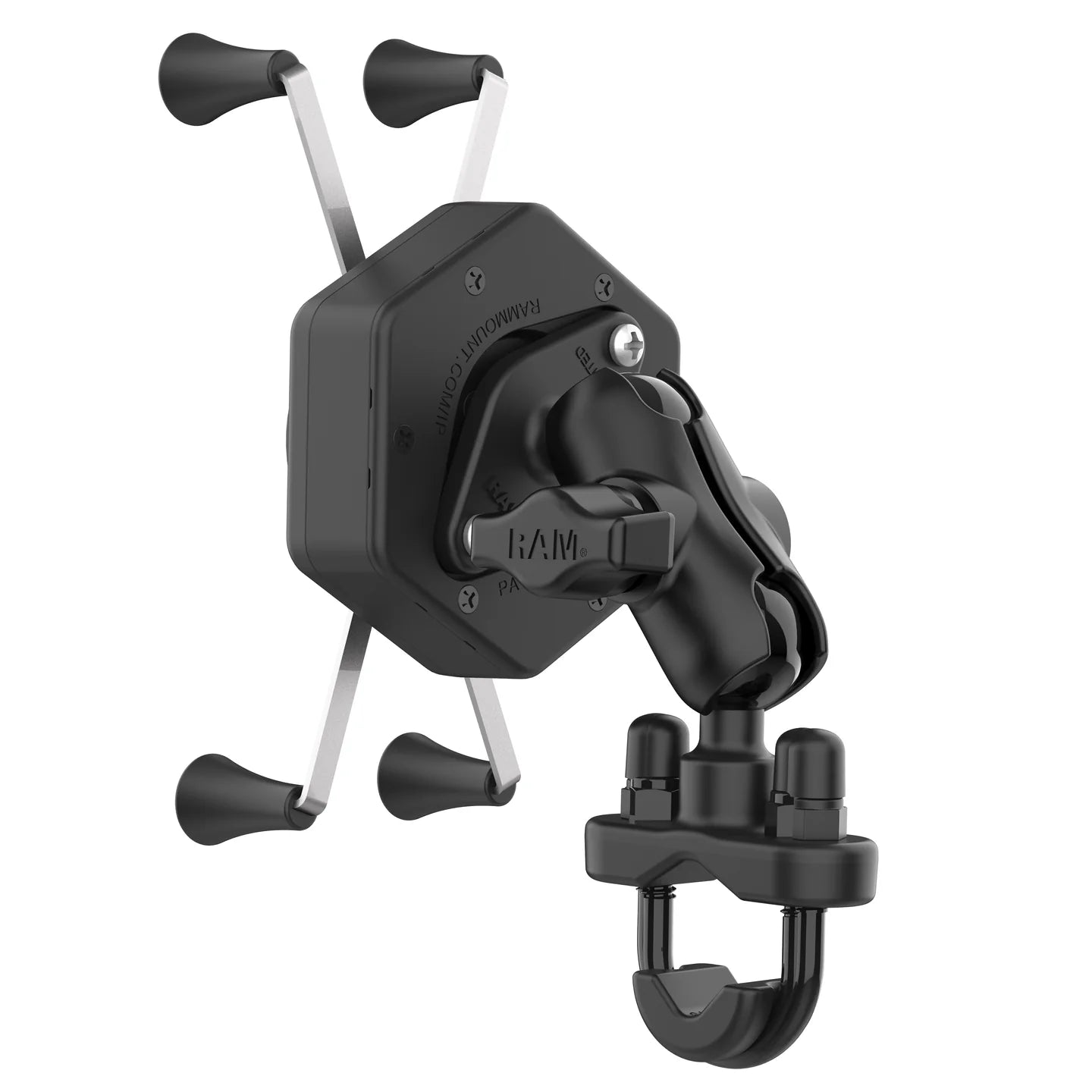 RAM® X-Grip® Large Phone Mount with Vibe-Safe™ & U-Bolt Base - Short - RAM-B-149Z-A-UN10-462