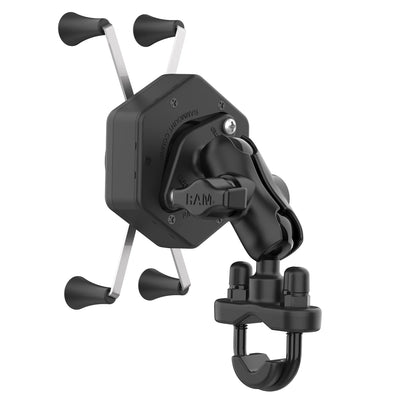 RAM® X-Grip® Large Phone Mount with Vibe-Safe™ & U-Bolt Base - Short - RAM-B-149Z-A-UN10-462