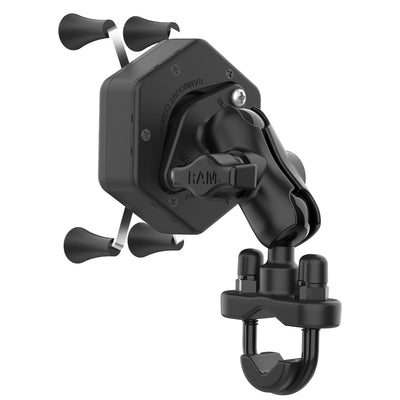 RAM® X-Grip® Phone Mount with Vibe-Safe™ & U-Bolt Base - Short - RAM-B-149Z-A-UN7-462