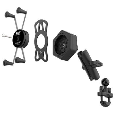 RAM® X-Grip® Large Phone Mount with Vibe-Safe™ & U-Bolt Base - Medium - RAM-B-149Z-UN10-462