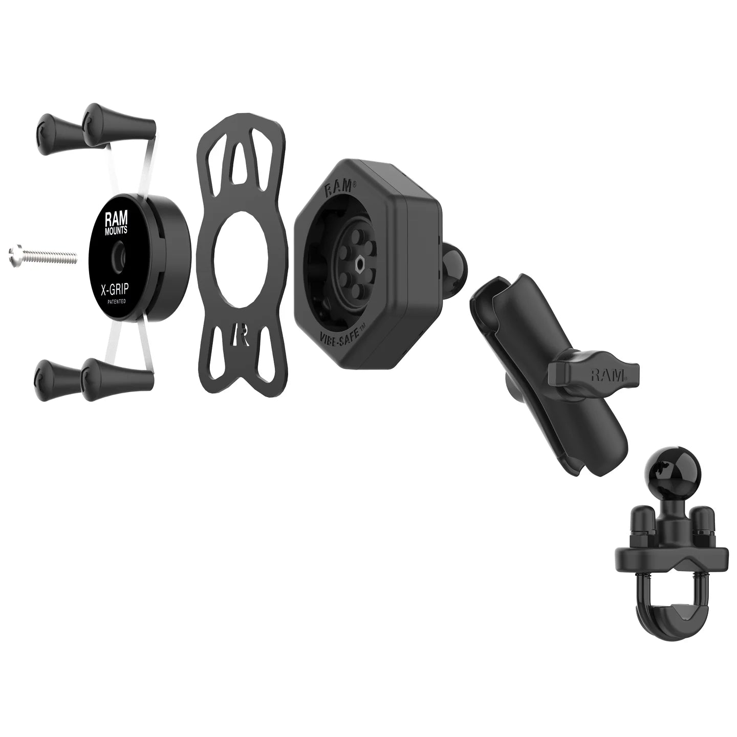 RAM® X-Grip® Phone Mount with Vibe-Safe™ & U-Bolt Base - Medium - RAM-B-149Z-UN7-462