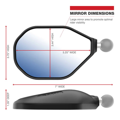 RAM® Tough-Mirror™ Kit with M10-1.25 Bases - Medium Arm - RAM-B-349-465RL