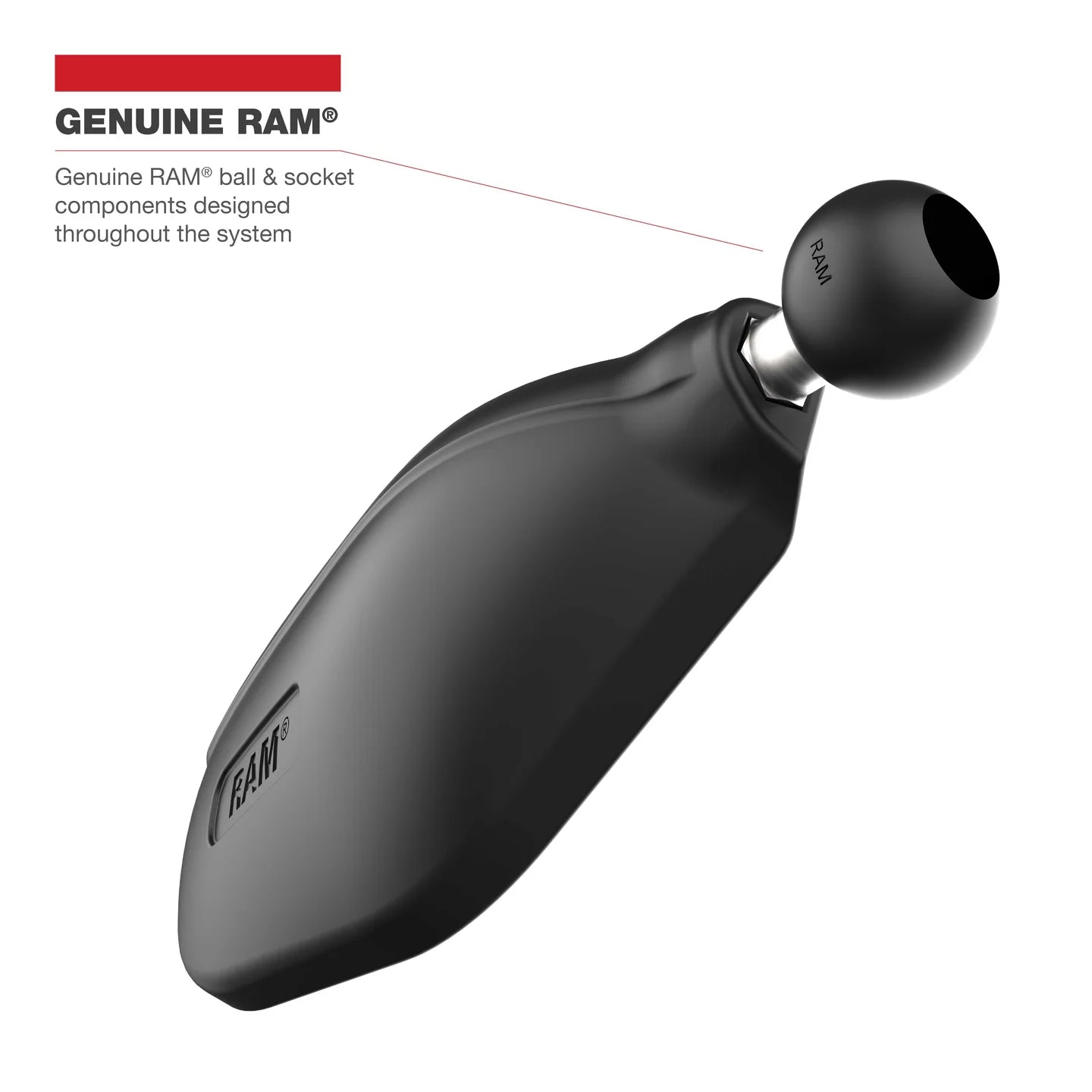 RAM® Tough-Mirror™ Kit with M10-1.25 Bases - Medium Arm - RAM-B-349-465RL