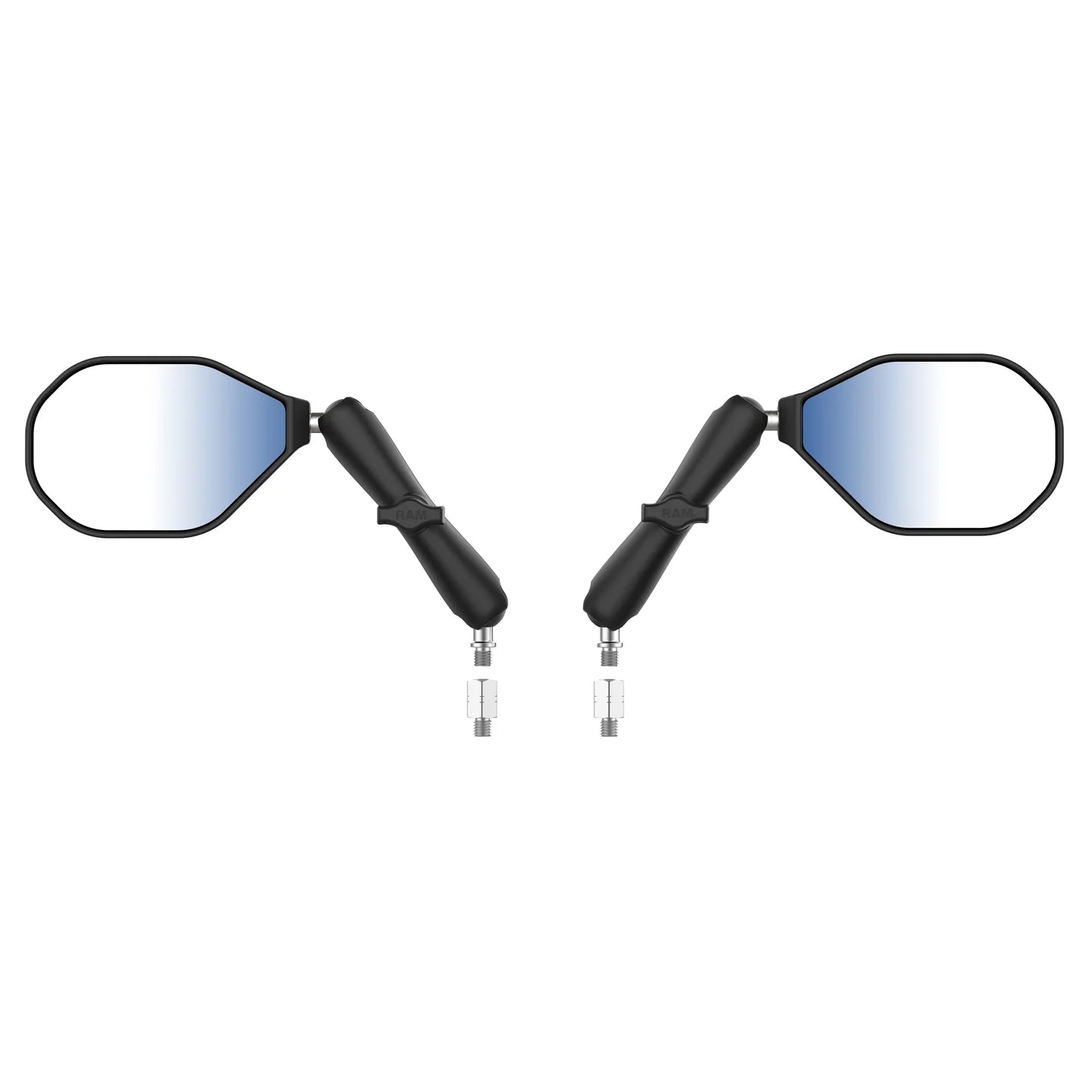 RAM® Tough-Mirror™ Kit with M10-1.25 Bases + M10-1.5 Adapters - Long Arm - RAM-B-349-M1015-C-465RL
