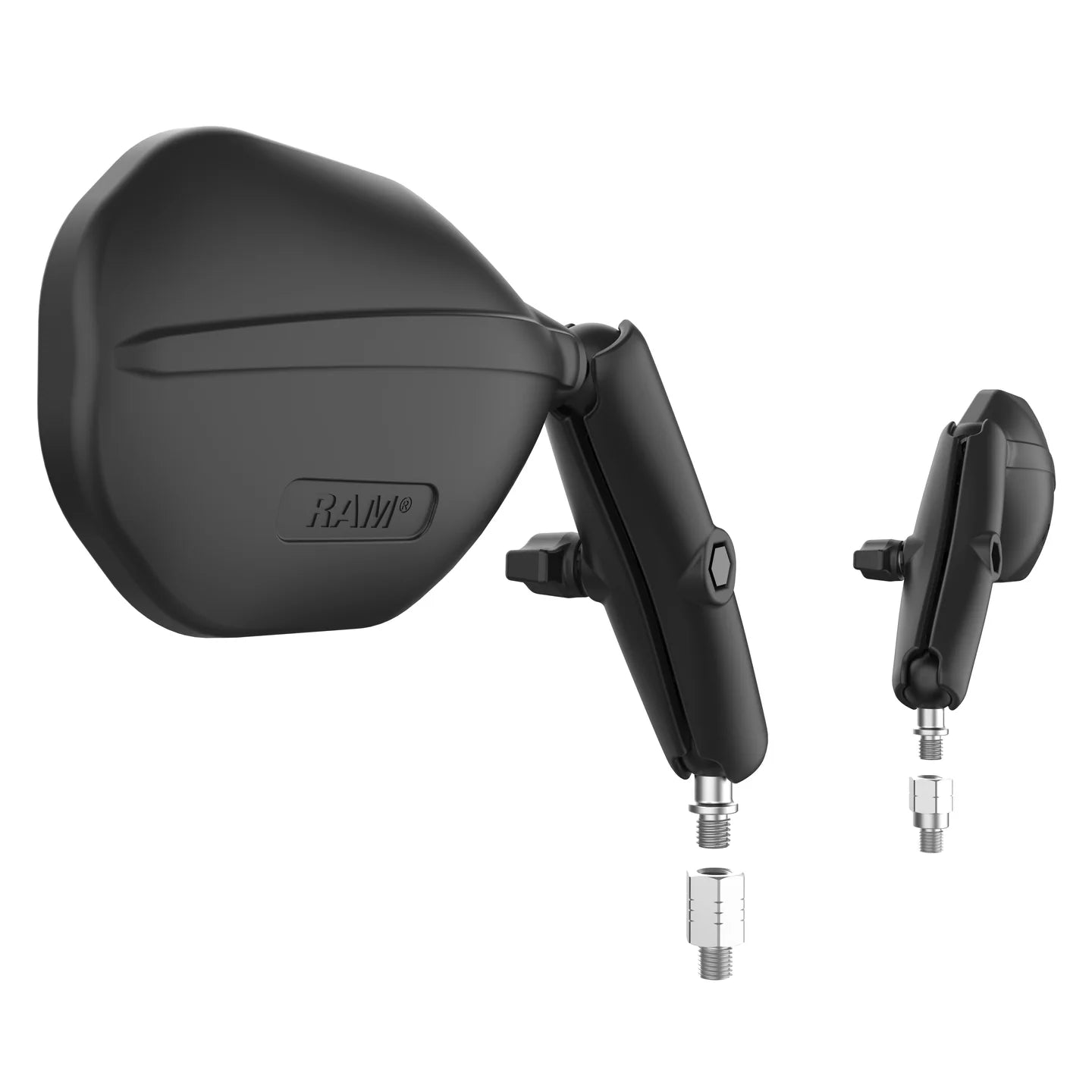 RAM® Tough-Mirror™ Kit with M10-1.25 Bases + Reverse Adapter - Long Arm - RAM-B-349-RTA-C-465RL