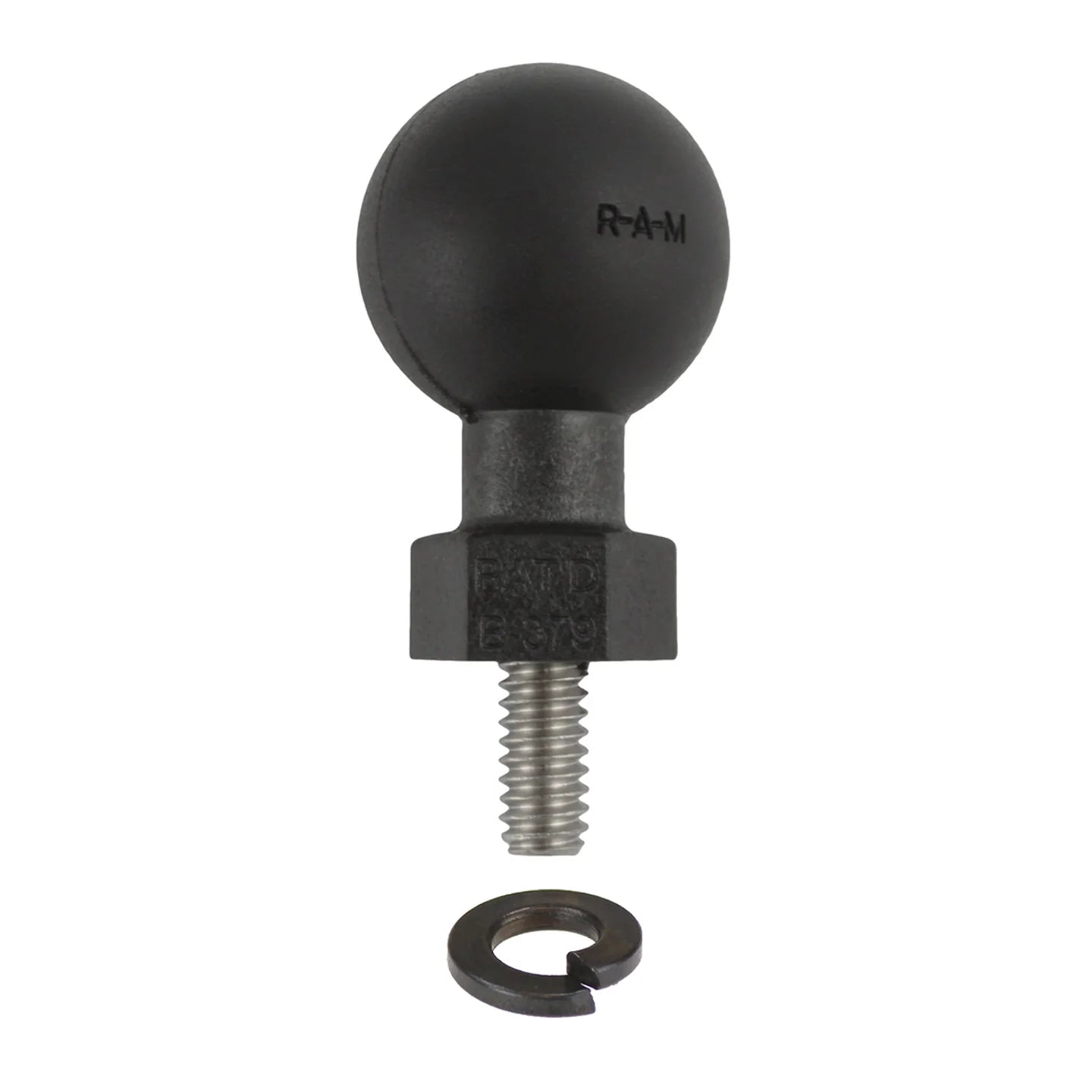 RAM® Tough-Ball™ with 1/4"-20 x .50" Threaded Stud and Lock Washer - RAP-B-379U-252050-SLW