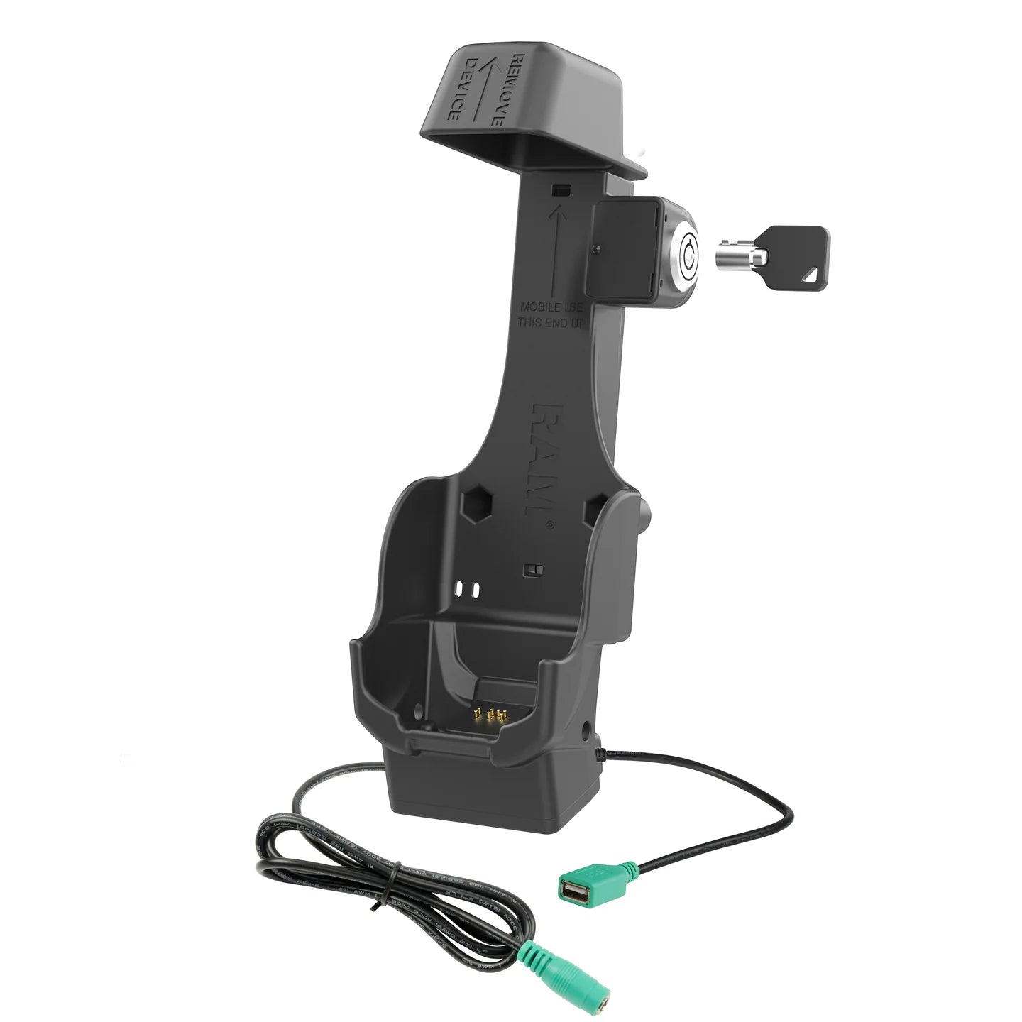 RAM® Locking Powered Dock + Single USB-A for Zebra TC8300 - Heated Pins - RAM-HOL-ZE26PDHLU