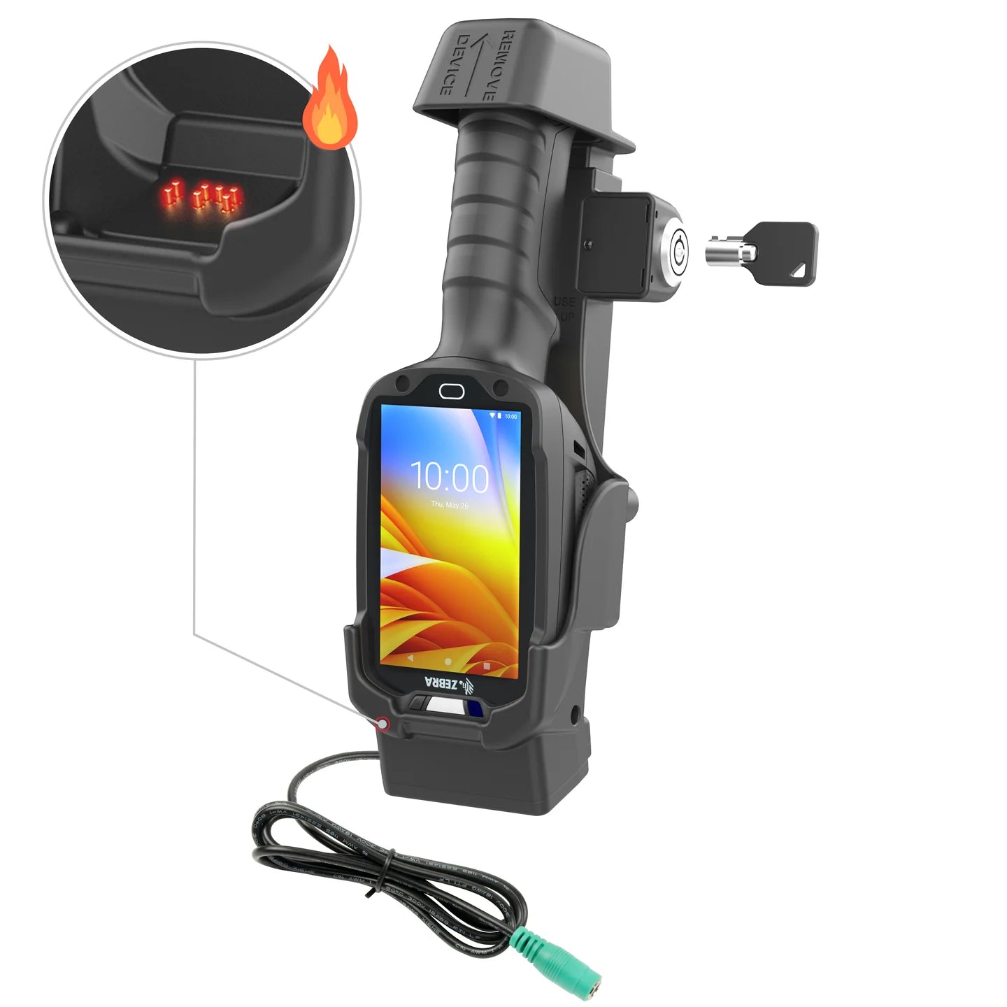 RAM® Locking Powered Dock for Zebra TC8300 - Heated Pins - RAM-HOL-ZE26PHLU