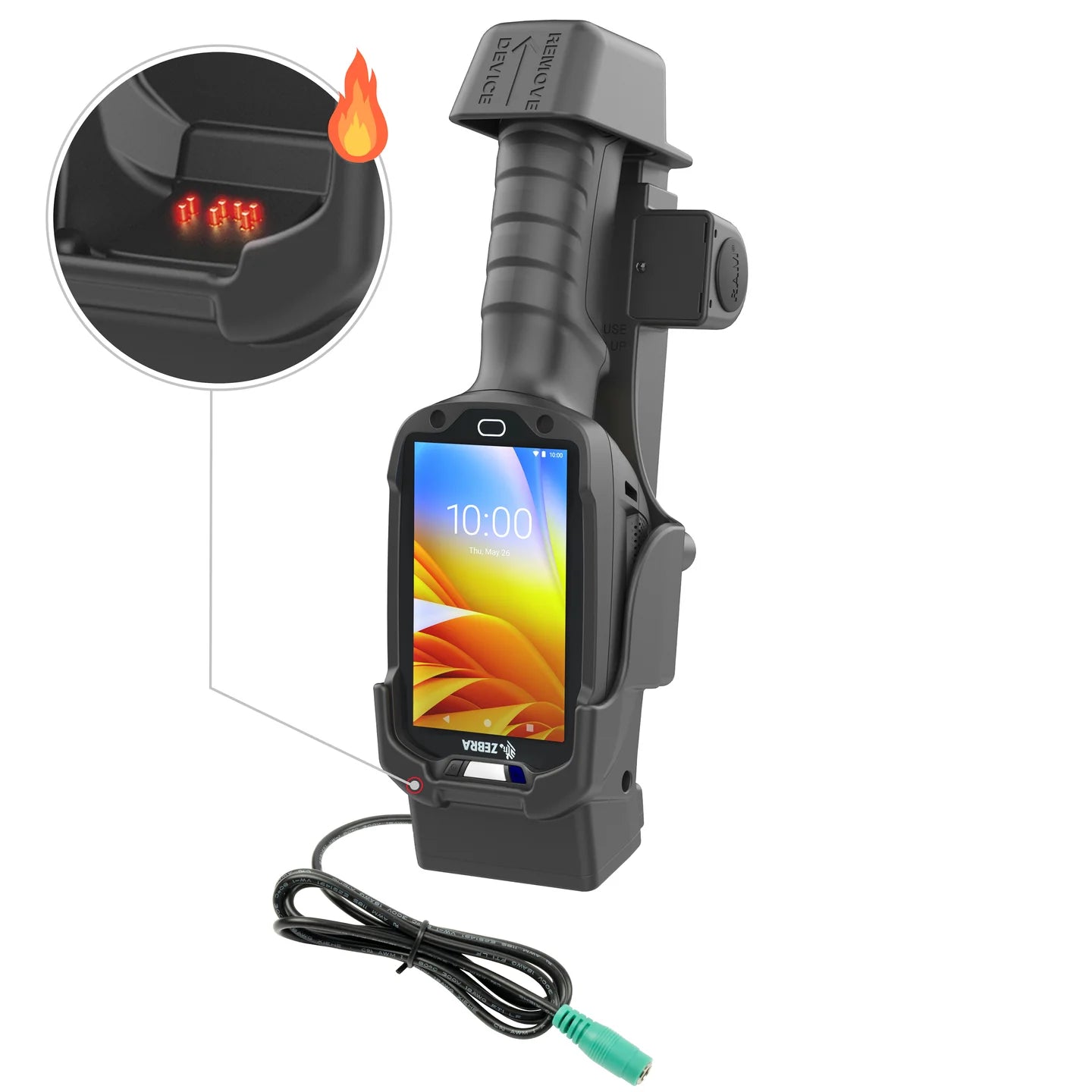 RAM® Powered Dock for Zebra TC8300 - Heated Pins - RAM-HOL-ZE26PHU