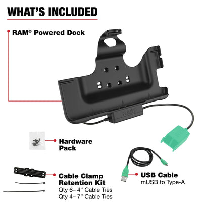 RAM® Power & Dual USB Data Dock for Tab Active4 Pro & Tab Active Pro - RAM-HOL-SAM52PD2U