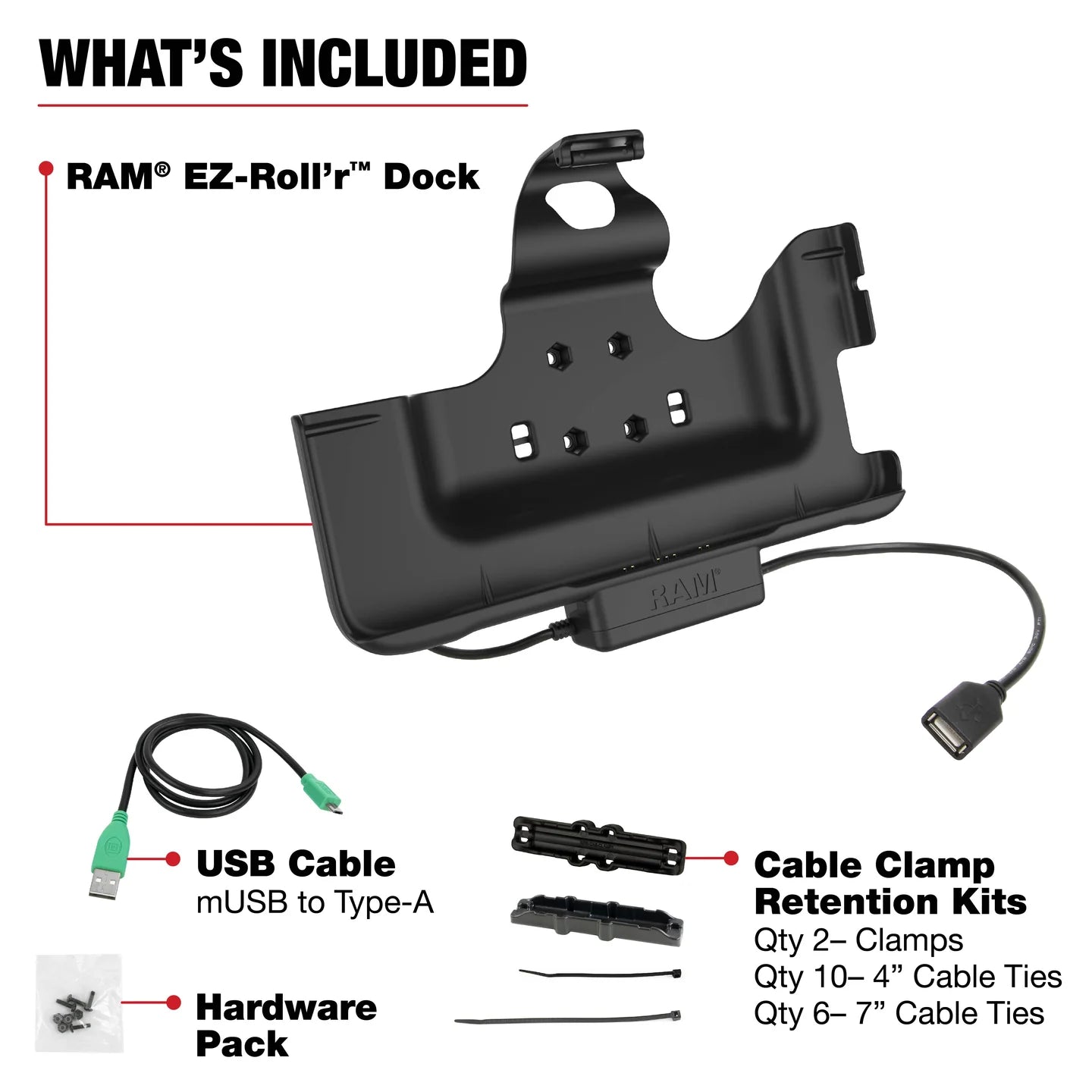 RAM® EZ-Roll'r™ Power & Data Dock for Tab Active4 Pro & Tab Active Pro - RAM-HOL-SAM52PDU