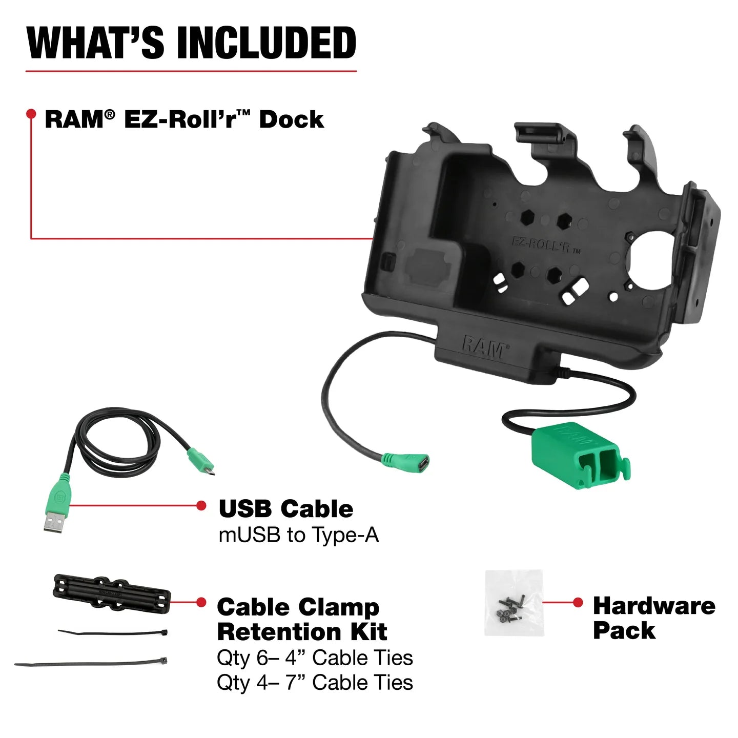 RAM® EZ Roll'r™ Modular Dual USB Dock for Samsung Tab Active5 & 3 - RAM-HOL-SAM60PD2NU