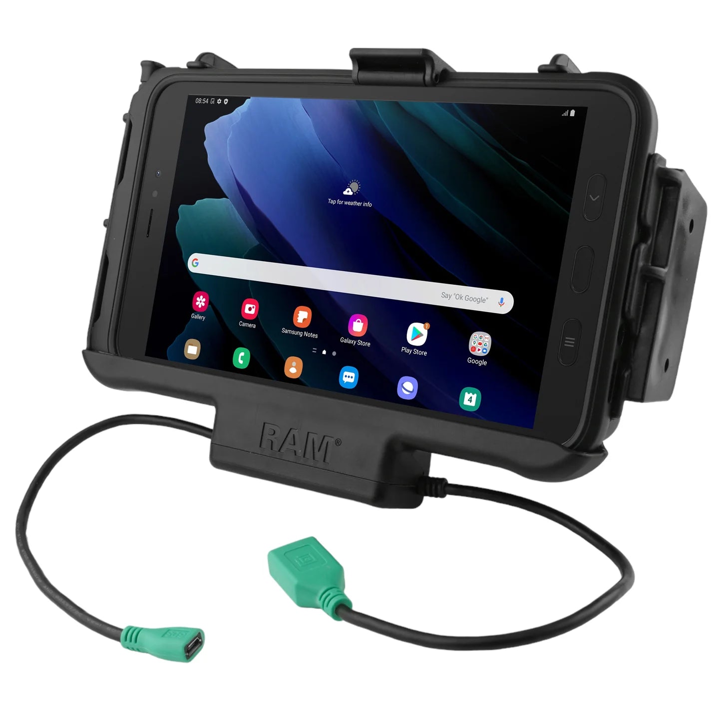 RAM® EZ-Roll'r™ Modular Power + Single USB Dock Samsung Tab Active5 & 3 - RAM-HOL-SAM60PDNU