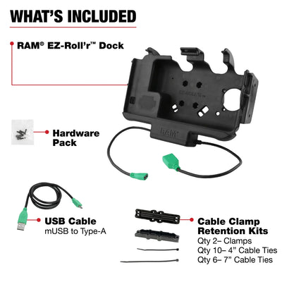 RAM® EZ-Roll'r™ Modular Power + Single USB Dock Samsung Tab Active5 & 3 - RAM-HOL-SAM60PDNU