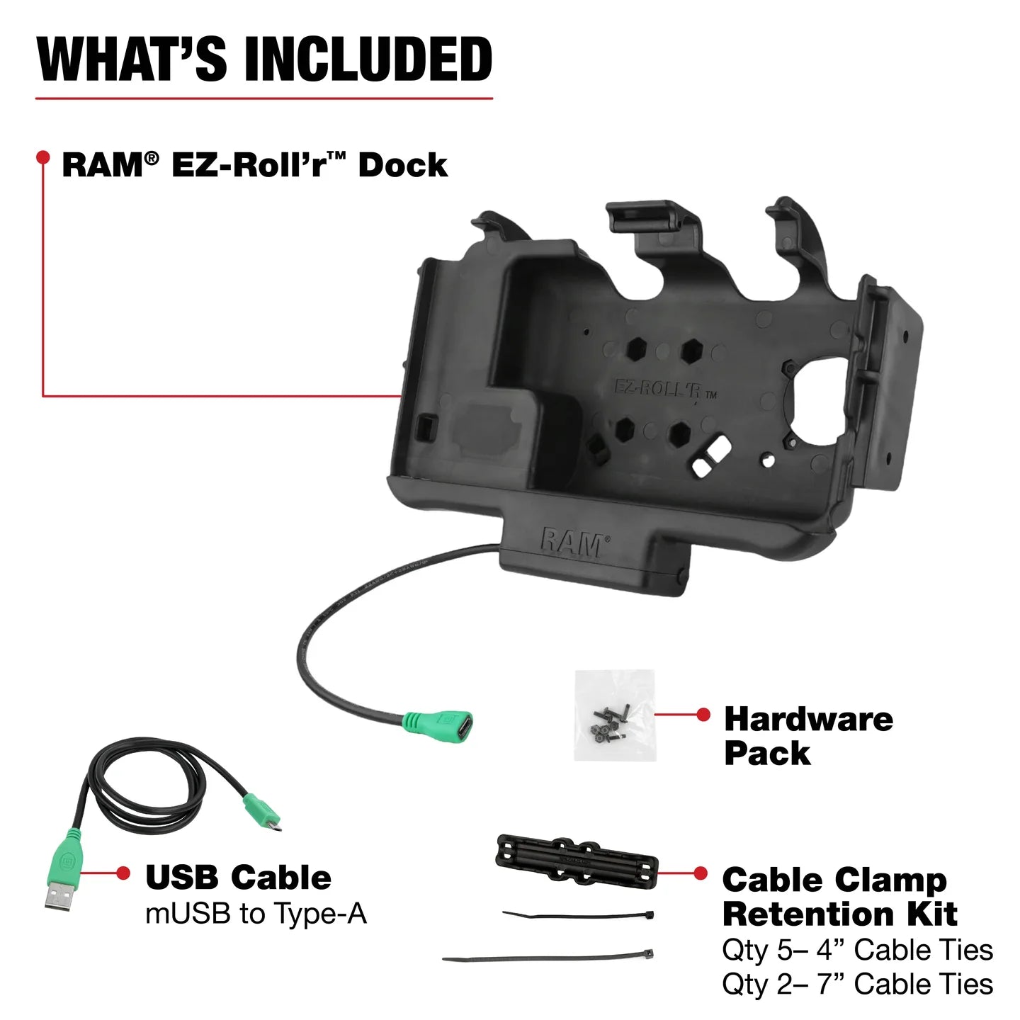 RAM® EZ-Roll'r™ Modular Powered Dock for Samsung Tab Active5 & 3 - RAM-HOL-SAM60PNU