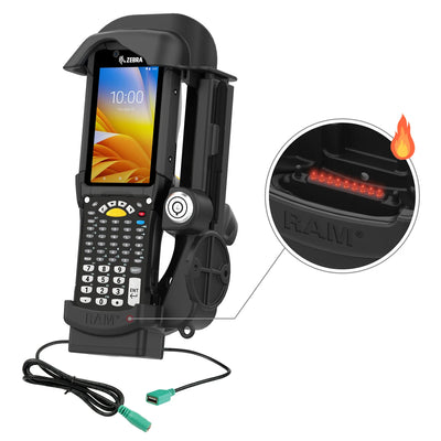 RAM® Locking Powered Dock + Single USB-A for Zebra MC9300 - Heated Pins - RAM-HOL-ZE32PDHLU