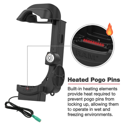 RAM® Locking Powered Dock for Zebra MC9300 - Heated Pins - RAM-HOL-ZE32PHLU