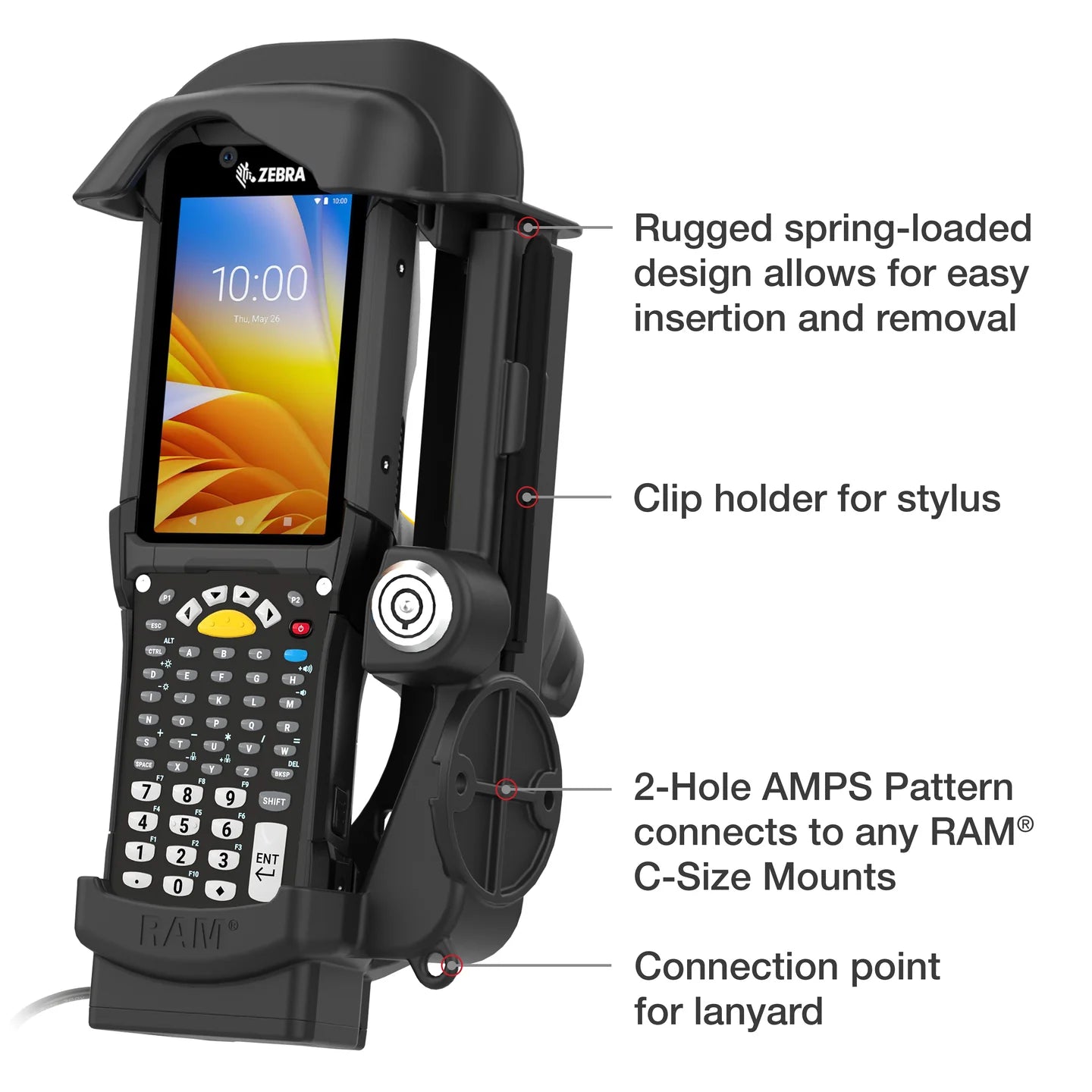 RAM® Locking Powered Dock for Zebra MC9300 - RAM-HOL-ZE32PLU