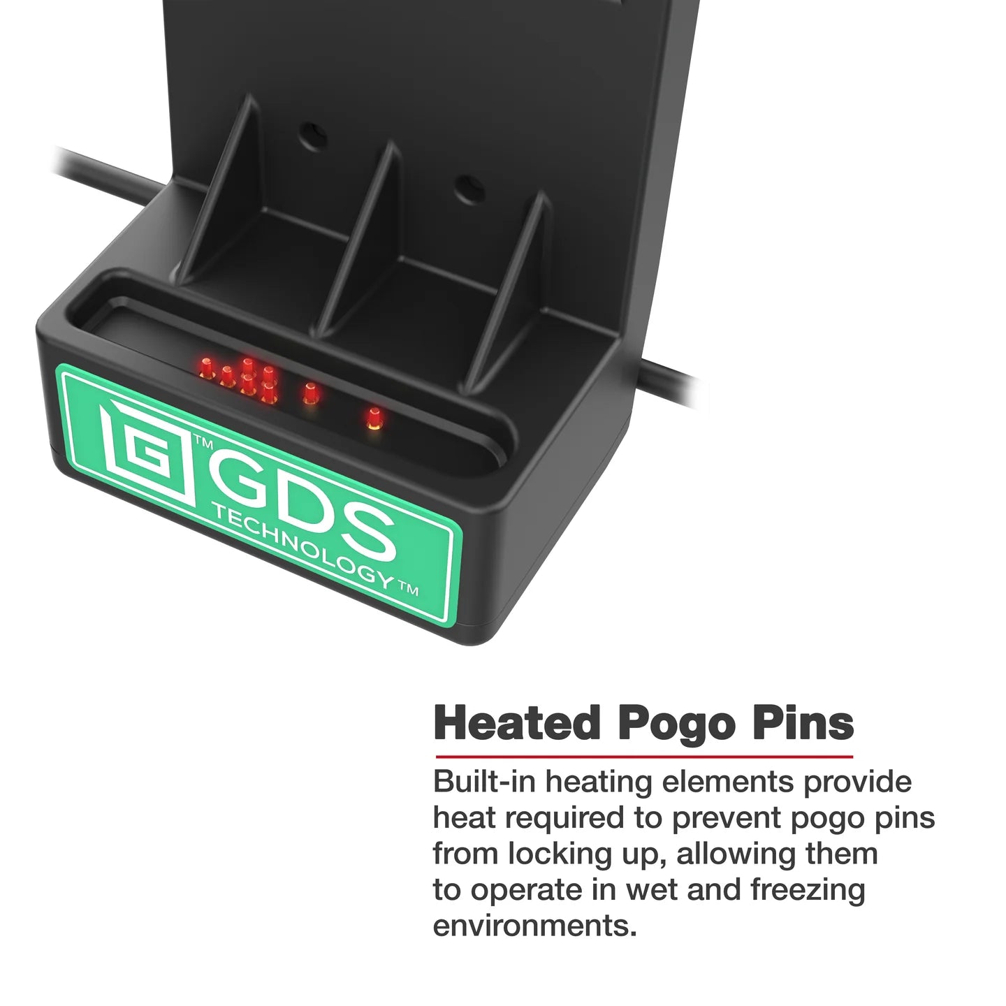 GDS® Locking Powered Dock + USB-A for Zebra EC50/55 - Heated Pins - RAM-GDS-DOCKL-V12-ZE16CPDHU