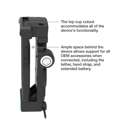 GDS® Locking Powered Dock + USB-A for Zebra EC50/55 - Heated Pins - RAM-GDS-DOCKL-V12-ZE16CPDHU