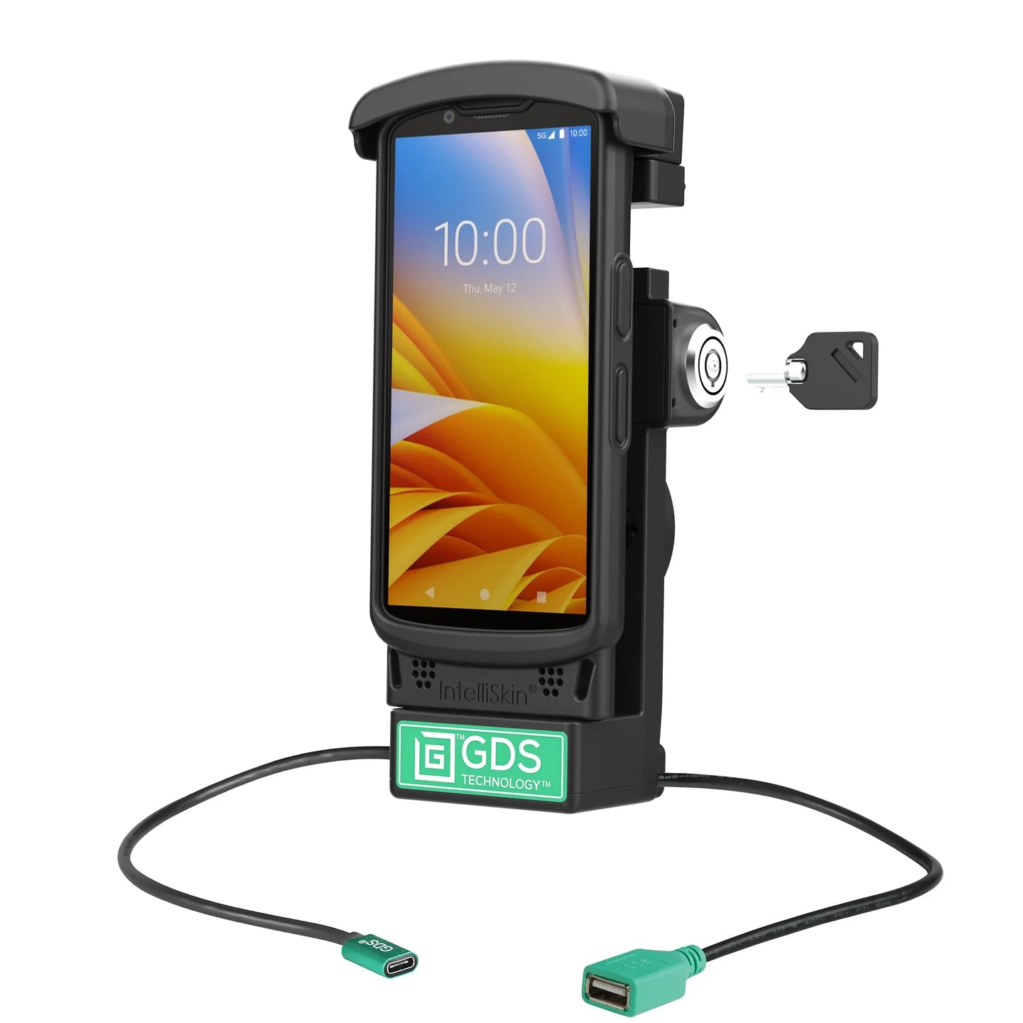 GDS® Locking Powered Dock + USB-A for Zebra TC2x & TC5x - RAM-GDS-DOCKL-V12-ZE2434CPDU