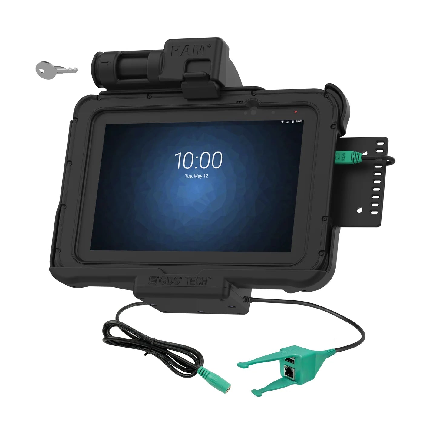 GDS® Key Locking Power + USB-A & RJ45 Dock for Zebra ET5x 8.3" & 8.4" - RAM-HOL-ZE10PDKL-RJ45AU