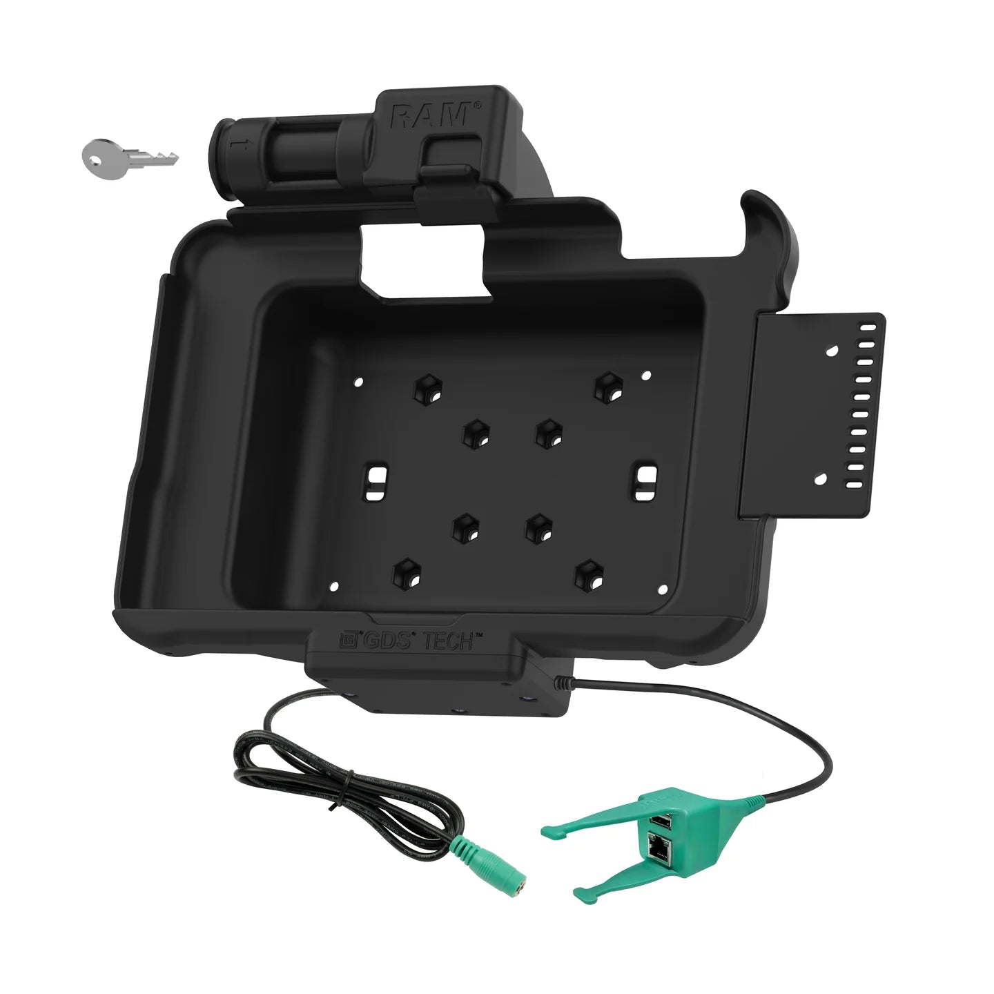 GDS® Key Locking Power + USB-A & RJ45 Dock for Zebra ET5x 8.3" & 8.4" - RAM-HOL-ZE10PDKL-RJ45AU