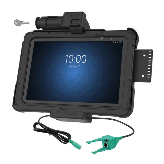 GDS® Key Locking Power + USB-A & RJ45 Dock for Zebra ET5x 10.1" - RAM-HOL-ZE11PDKL-RJ45AU