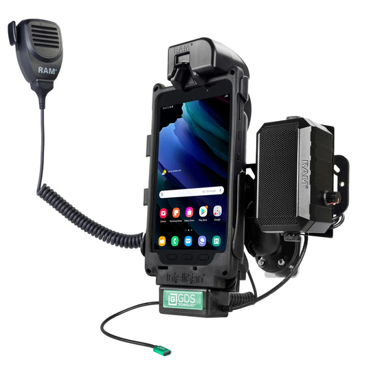 GDS® Tough-Dock™ Universal PTT Vehicle Bundle for Samsung Tab Active3 - RAM-GDS-101B2-SAM62-PTT1U
