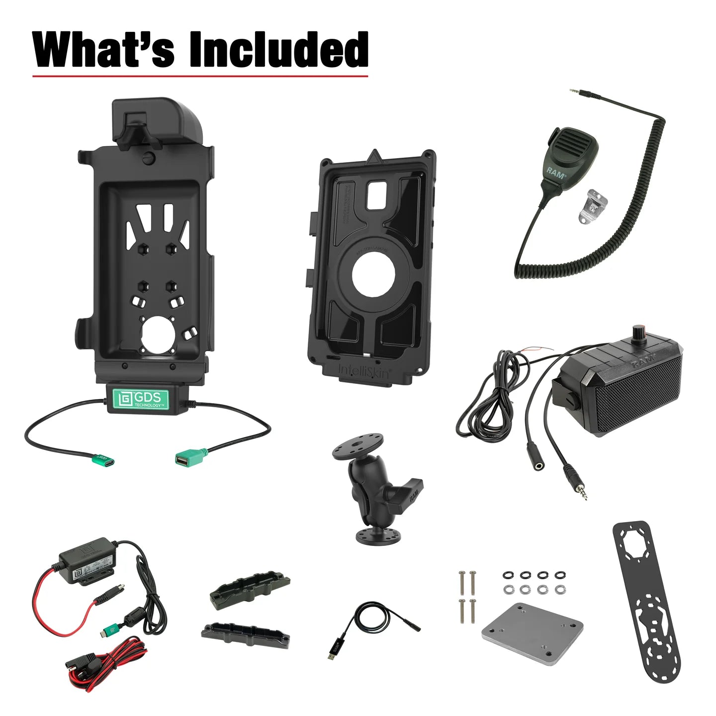 GDS® Tough-Dock™ Universal PTT Vehicle Bundle for Samsung Tab Active3 - RAM-GDS-101B2-SAM62-PTT1U