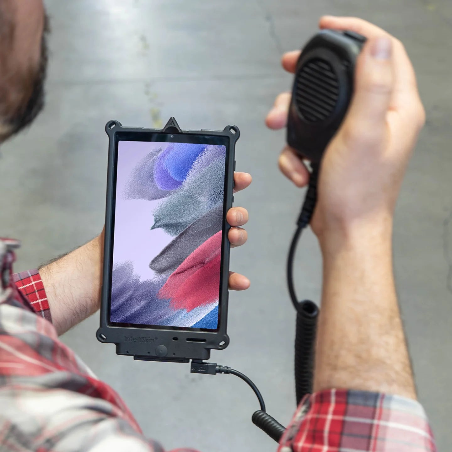 GDS® Tough-Dock™ Klein VALOR PTT Vehicle Bundle for Tab A7 Lite 8.7 - RAM-GDS-101B2-SAM80C-C-V7CU