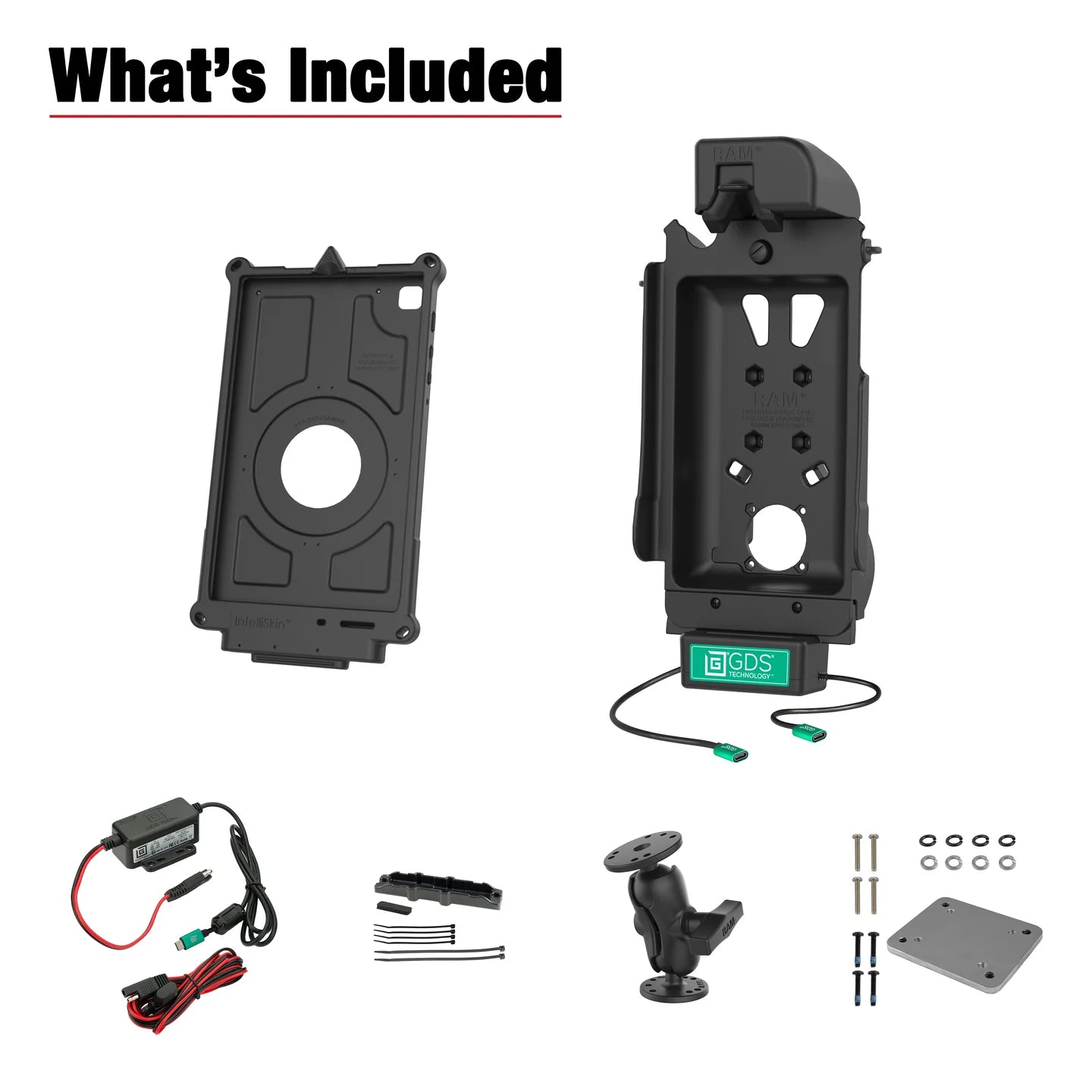 GDS® Tough-Dock™ Klein VALOR PTT Vehicle Bundle for Tab A7 Lite 8.7 - RAM-GDS-101B2-SAM80C-C-V7CU