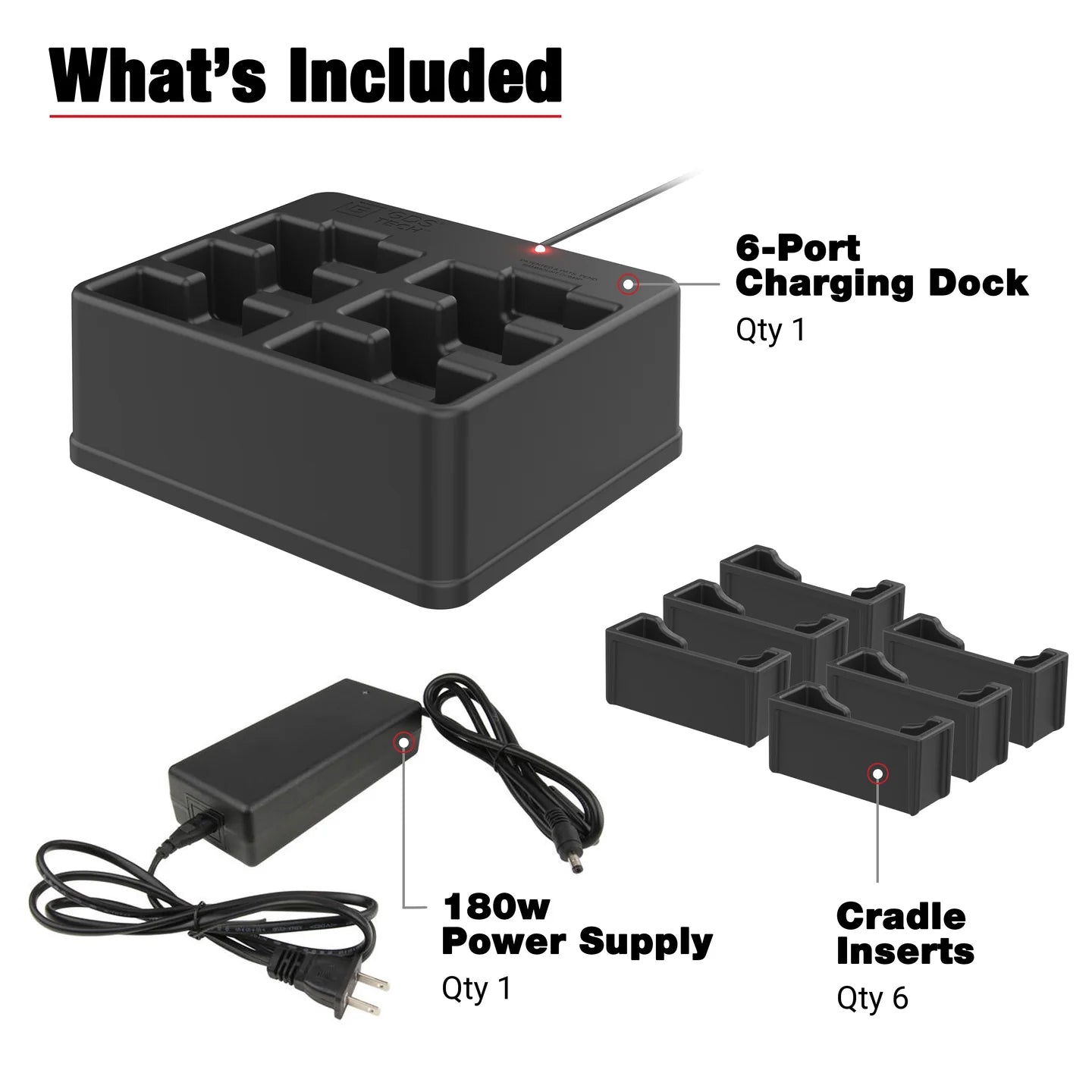 GDS® 6-Port Powered Dock for Zebra Handhelds with IntelliSkin® - RAM-GDS-DOCK-6G15P