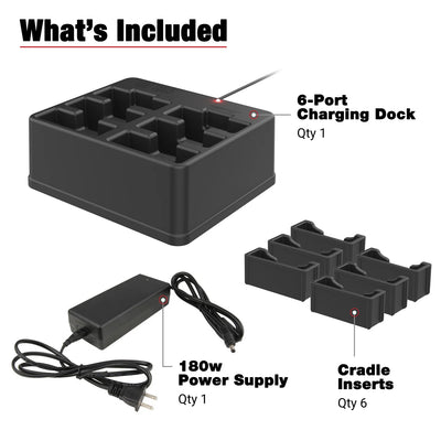 GDS® 6-Port Powered Dock for Zebra Handhelds with IntelliSkin® - RAM-GDS-DOCK-6G15P