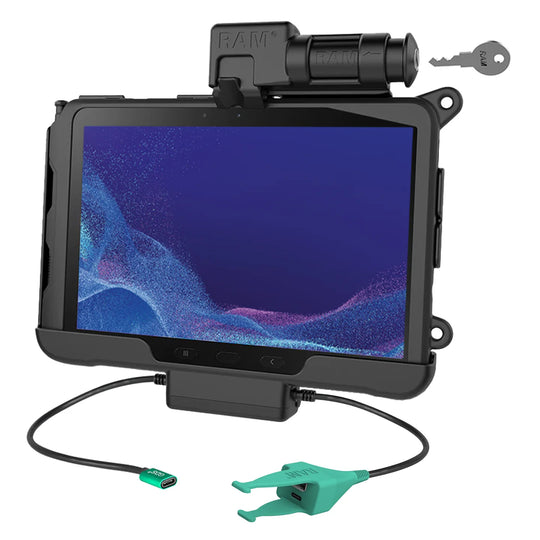 RAM® Locking USB-C Powered Dock + USB-C & USB-A Data for Tab Active4 Pro - RAM-HOL-SAM57CPKL-CAU