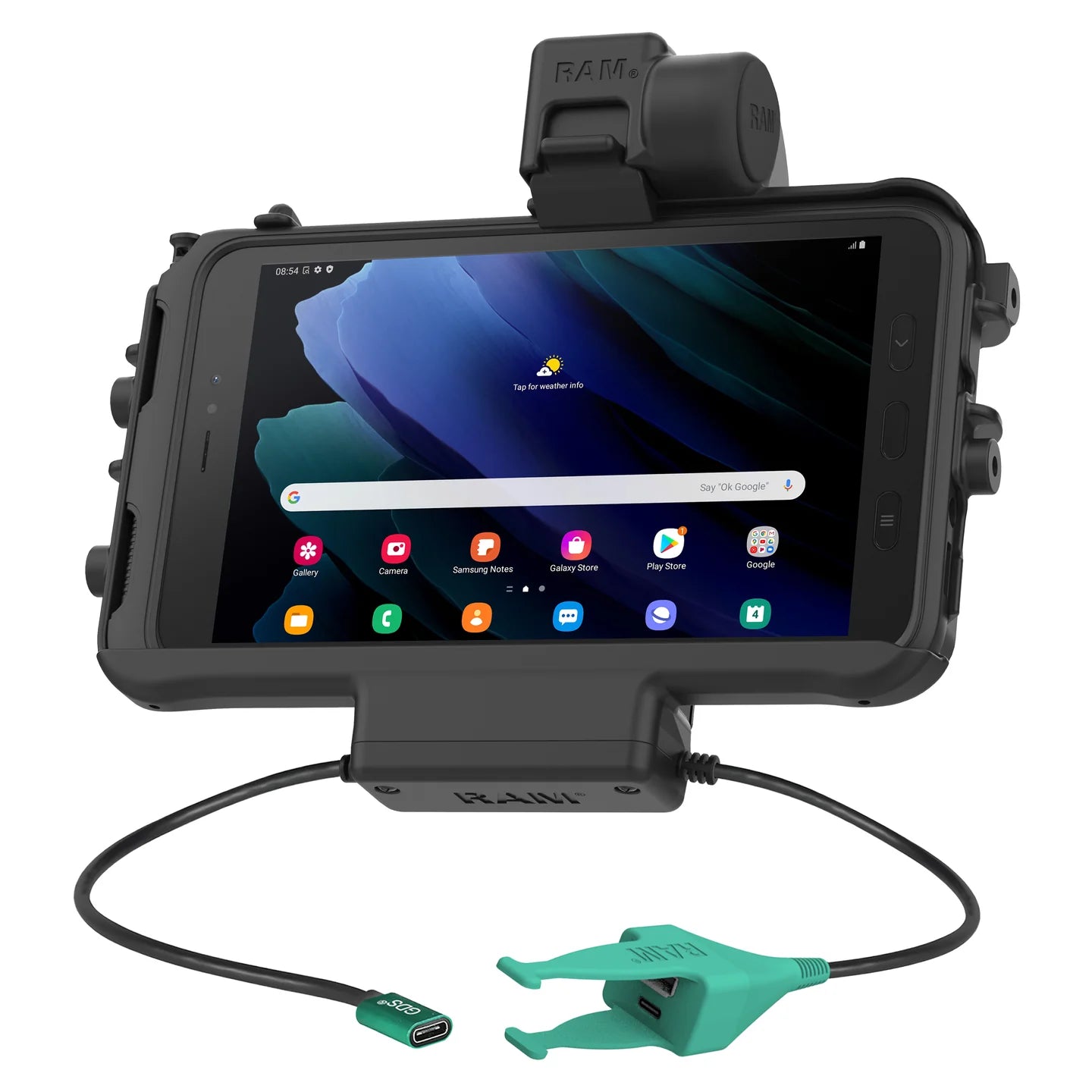 RAM® Locking USB-C Low-Profile Dock + USB-C & USB-A Data for Tab Active5 & 3 - RAM-HOL-SAM58CPT-CAU