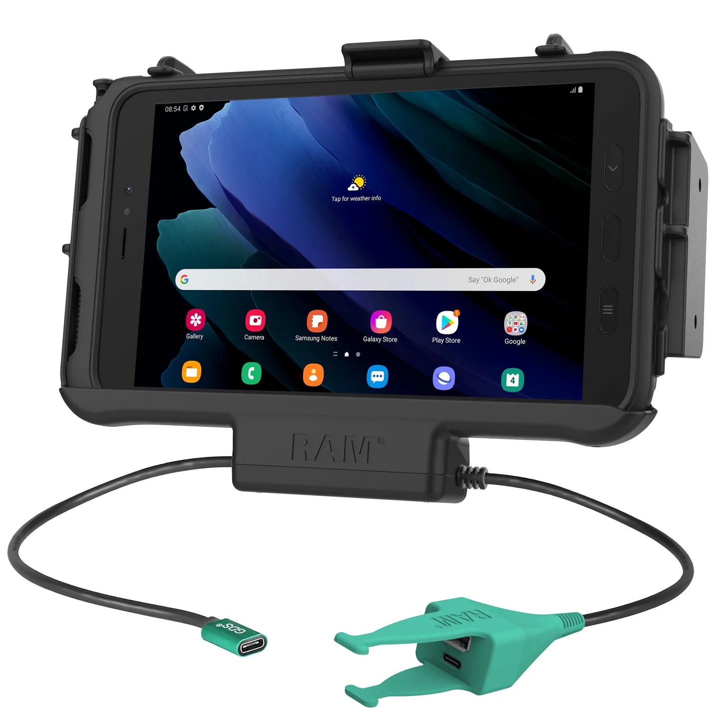 RAM® USB-C Modular Dock + USB-C & USB-A Data for Samsung Tab Active5 & 3 - RAM-HOL-SAM60CPN-CAU