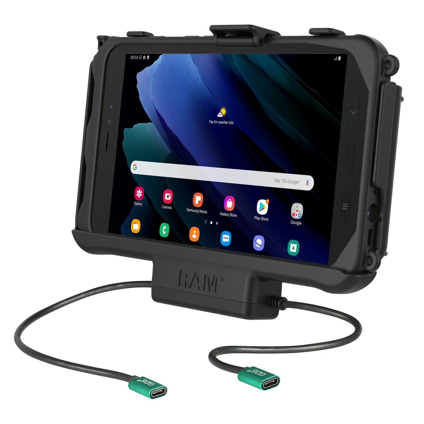 RAM® USB-C Powered Dock + USB-C Data for Samsung Tab Active5 & 3 - RAM-HOL-SAM60CP-CU
